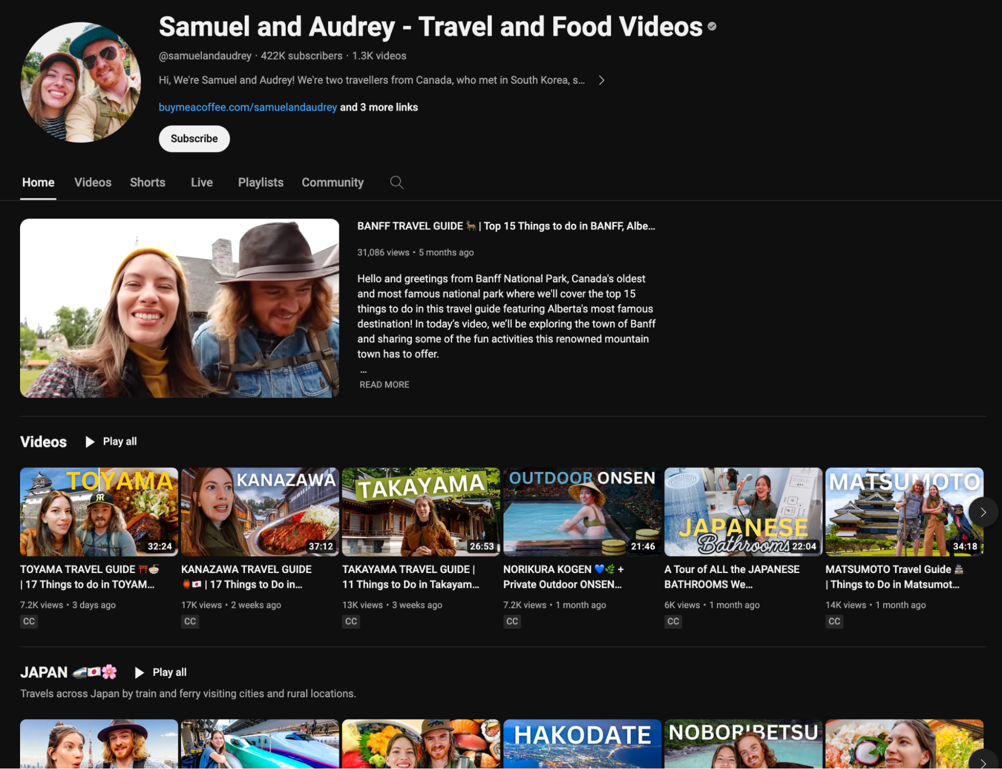 samuel and audrey travel influencers