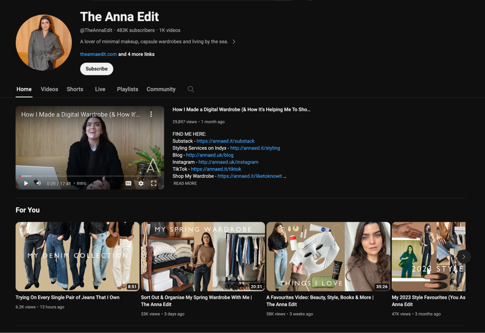 the anna edit lifestyle influencer