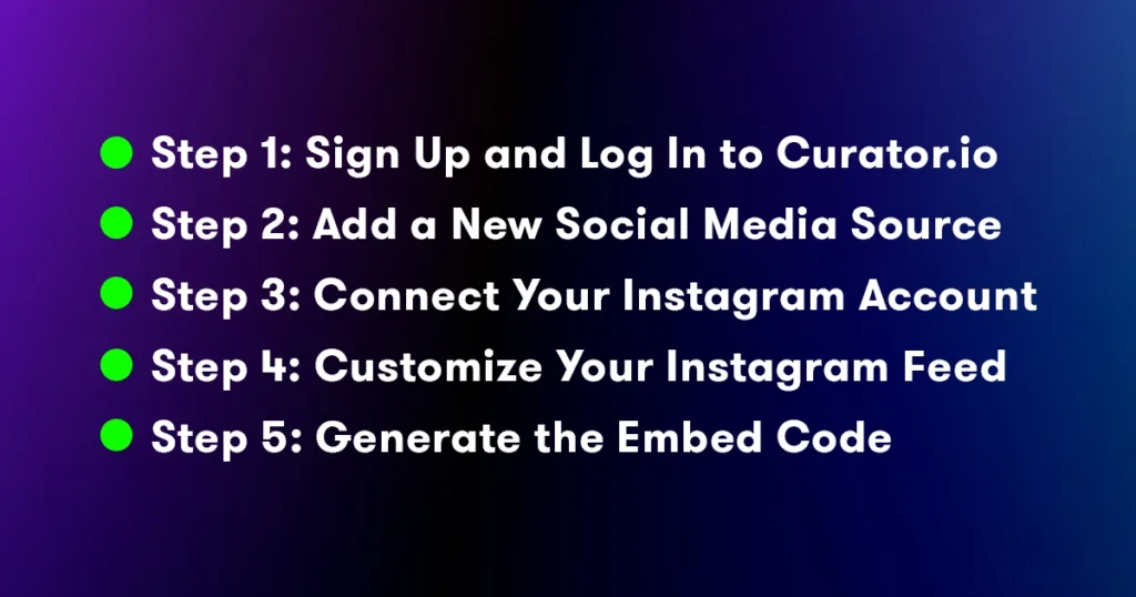 how to embed instagram feed on website curator.io