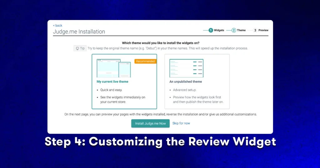 customizing review widget judge.me