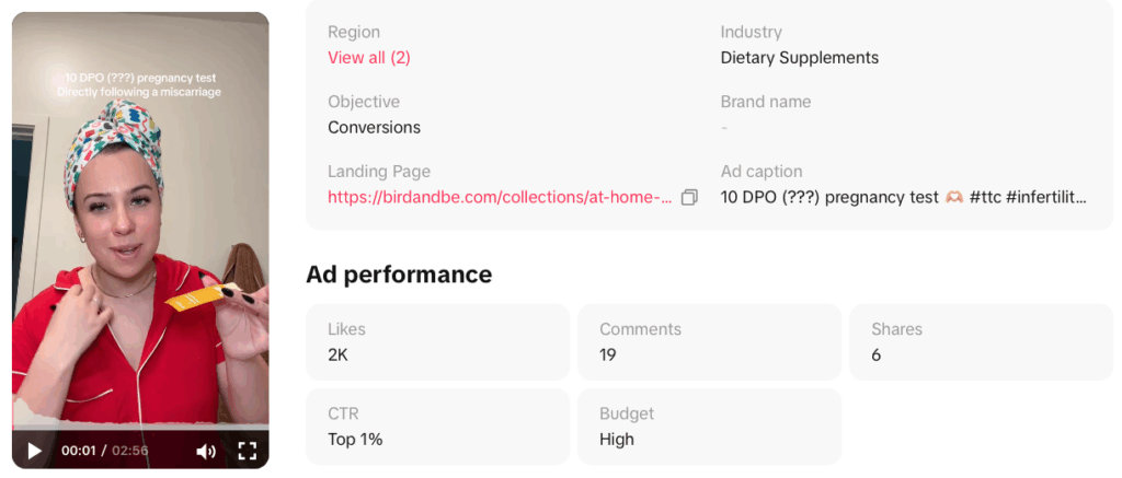 health tiktok ad trends
