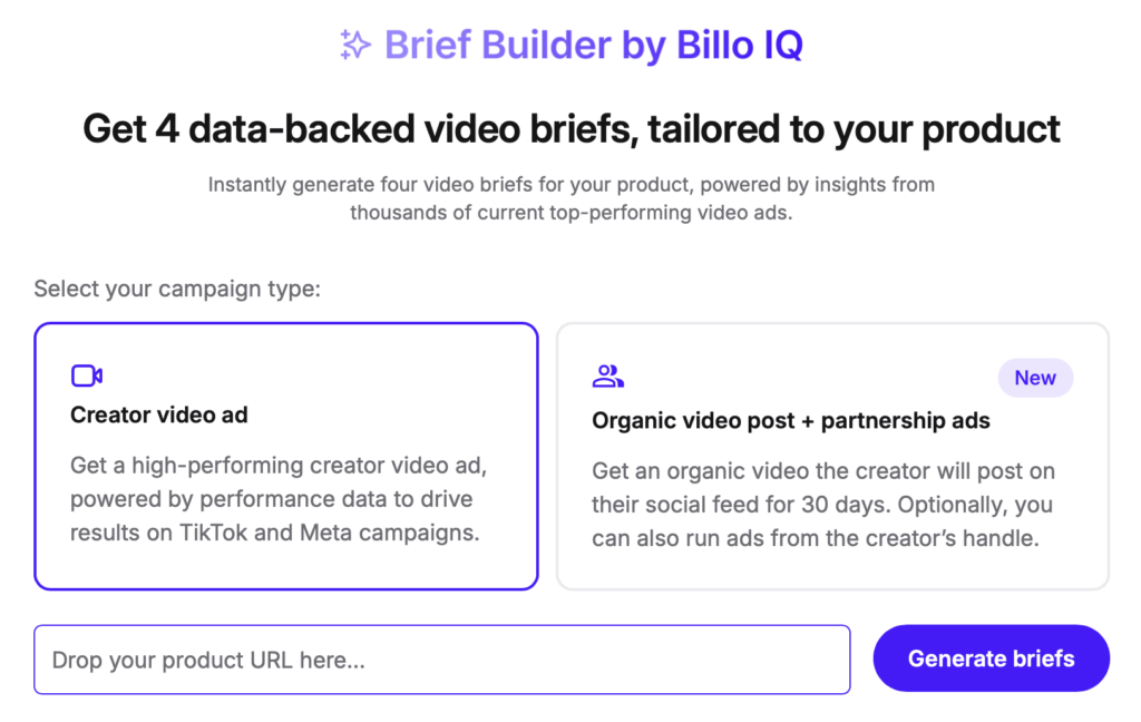 data backed brief creator